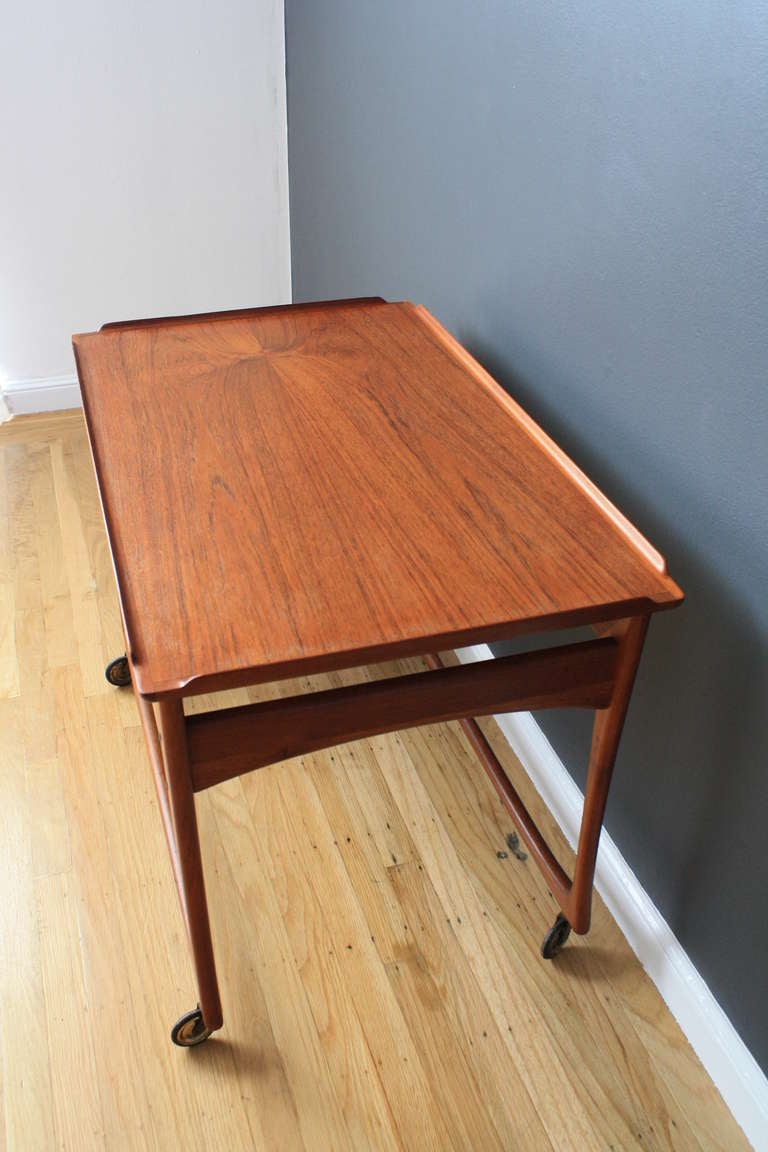 20th Century Danish Modern Teak Bar Cart by J. Ingvard Jensen Odense