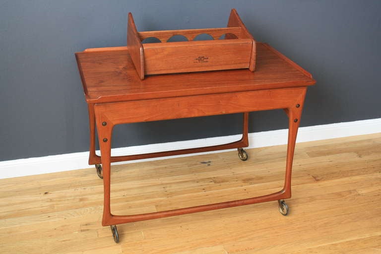 Danish Modern Teak Bar Cart by J. Ingvard Jensen Odense 3