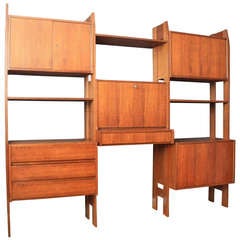 Danish Modern Free-Standing Wall Unit