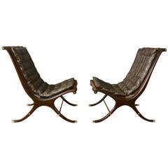 Pair of Rare Vintage Mid-Century Lounge Chairs by Gerald Jerome