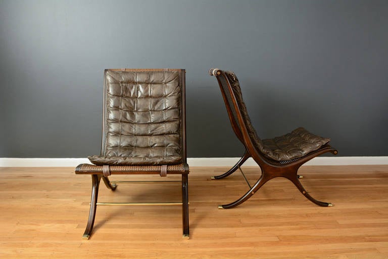 Mid-20th Century Pair of Rare Vintage Mid-Century Lounge Chairs by Gerald Jerome