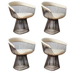 Set of Four Vintage Bronze Chairs by Warren Platner for Knoll