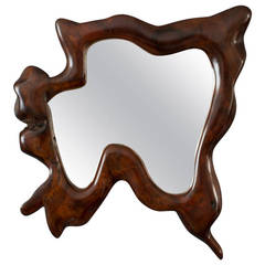 Vintage Mirror with Redwoon Burl Frame