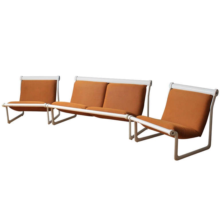Vintage Loveseat and Lounge Chairs Set by Knoll at 1stdibs