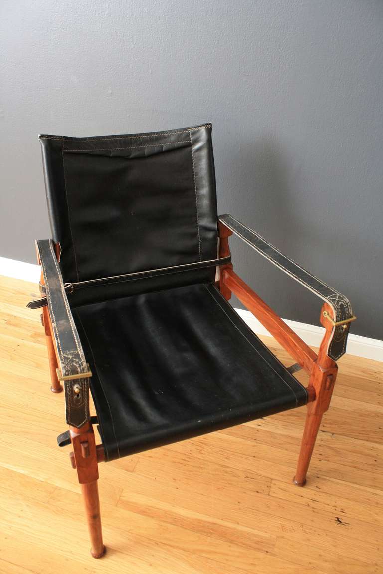 Vintage Mid Century Safari Chair With Ottoman At 1stdibs Scandinavian Modern Vintage Mid Century Safari Chair With Ottoman For