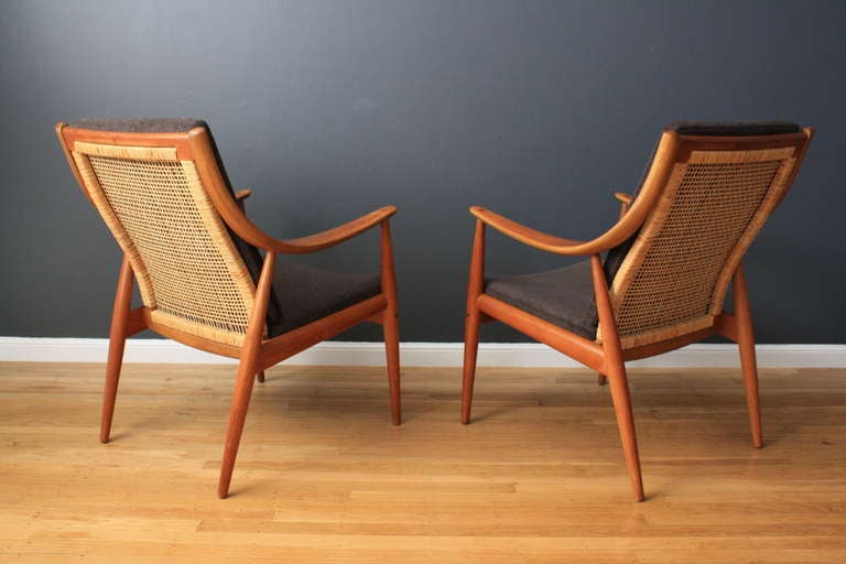 Danish Pair of Vintage Peter Hvidt Lounge Chairs