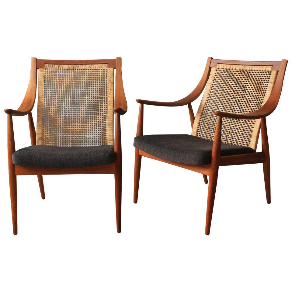 Pair of Vintage Peter Hvidt Lounge Chairs