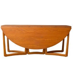 Danish Modern Drop-Leaf Dining Table by Peter Hvidt & Orla Molgaard Nielsen