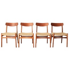 Set of Four Vintage Dining Chairs by Hans Wegner