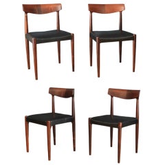 Set of Four Danish Modern Rosewood Dining Chairs by Knud Faerch
