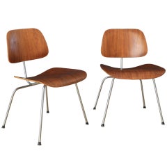 Pair of Vintage Mid-Century DCM Chairs by Eames for Herman Miller