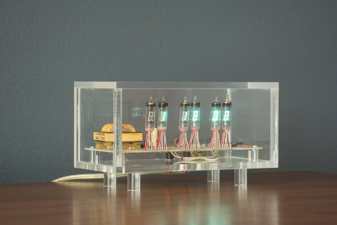 Mid-Century Modern Nixie Tube Clock at 1stDibs
