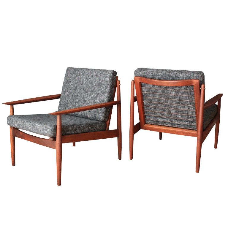 Pair of Danish Modern Grete Jalk Lounge Chairs
