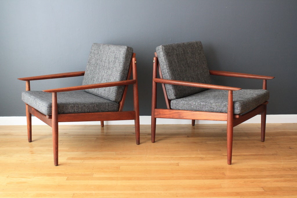 Teak Pair of Danish Modern Grete Jalk Lounge Chairs