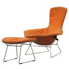 Vintage Harry Bertoia "Bird" Lounge & Ottoman Set for Knoll SAT/SALE