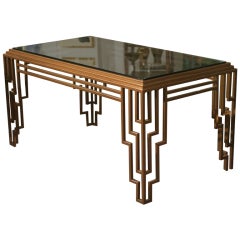 Art Deco Style Stepped Geometric Dining Table / Desk
