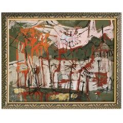 Semi-Abstract Mid-Century Modern Painting by Ray Trail ** Saturday Sale** 9