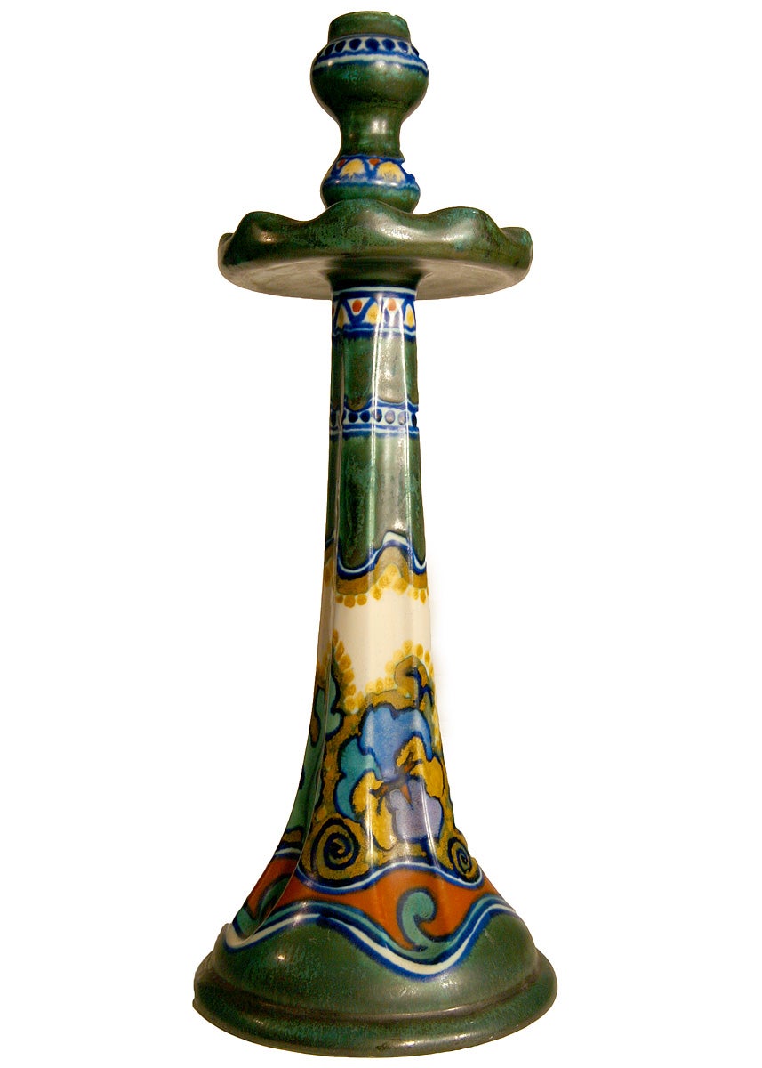 Art Nouveau "Pensee" Candlestick from Gouda, Holland