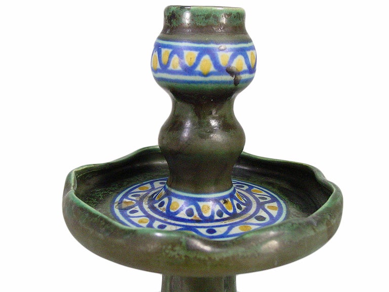 Dutch Art Nouveau Candle Holder from Gouda Holland in Candia Pattern