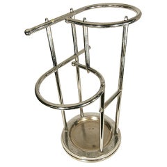 Bauhaus Inspired Art Deco Umbrella / Cane Stand in Chrome