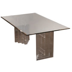 Lucite Skyscraper Style Dining Table with Six Matching Chairs 8