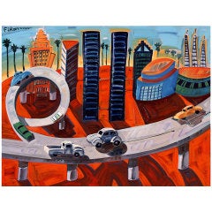 "Cheech's Downtown, "  Artist Frank Romero
