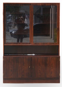 Vintage Danish Rosewood Buffet with Hutch by Poul Hundevad