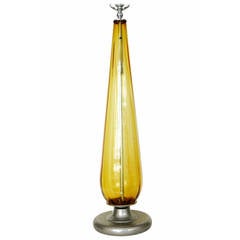 Archimede Seguso Style Murano Glass Lamp in Opaline Yellow **Saturday Sale** 9