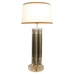 Columnar Lucite and Aluminum Rods Lamp, in the Style of Charles Hollis Jones 12