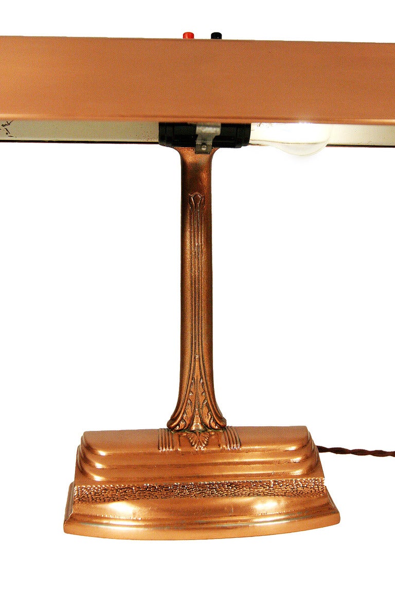Copper Art Deco Desk Lamp For Sale at 1stDibs