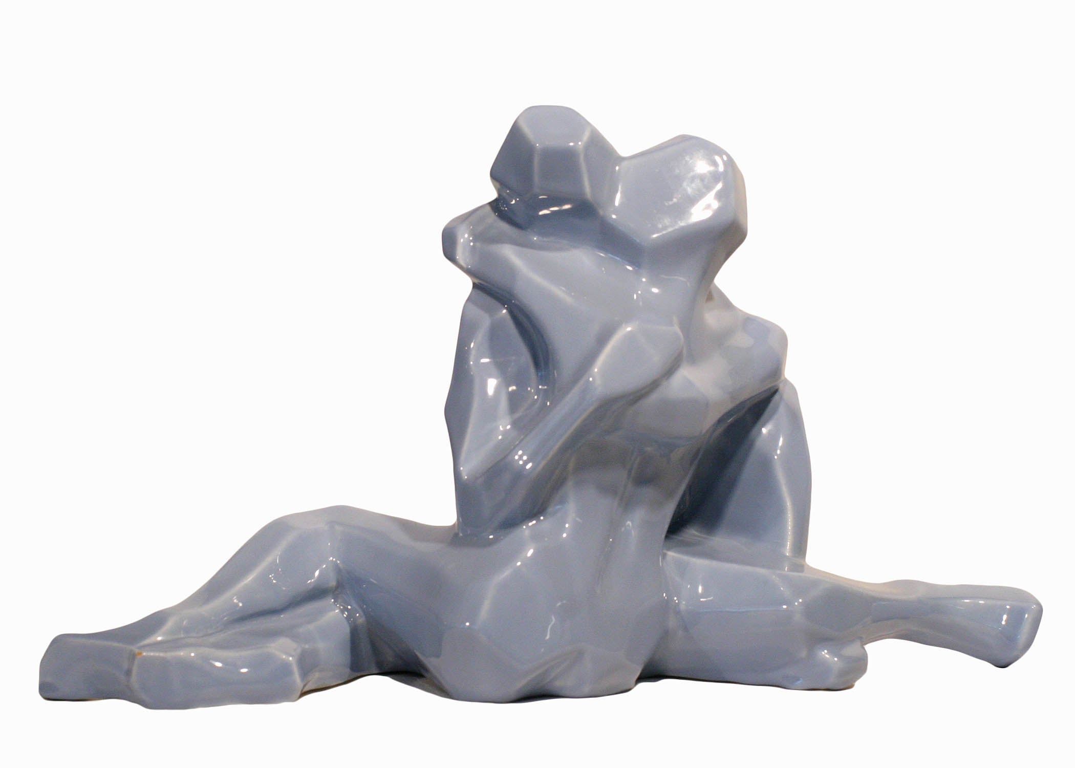 Cubist Style Entwined Lovers Ceramic Sculpture by Jaru Saturday/Sale