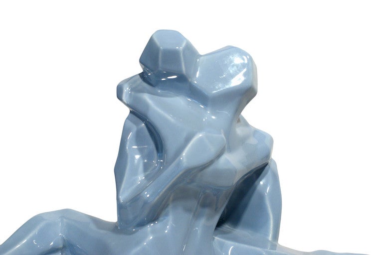 American Cubist Style Entwined Lovers Ceramic Sculpture by Jaru Saturday/Sale