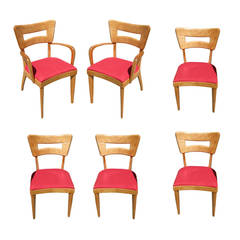 Heywood Wakefield M154 "DogBone" Dining Chairs, Set of Six