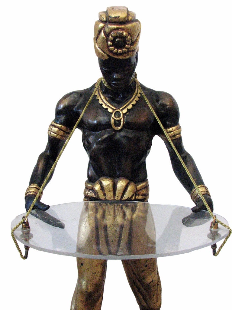 Blackamoor Statue Holding Lucite Tray, circa 1960 at 1stdibs