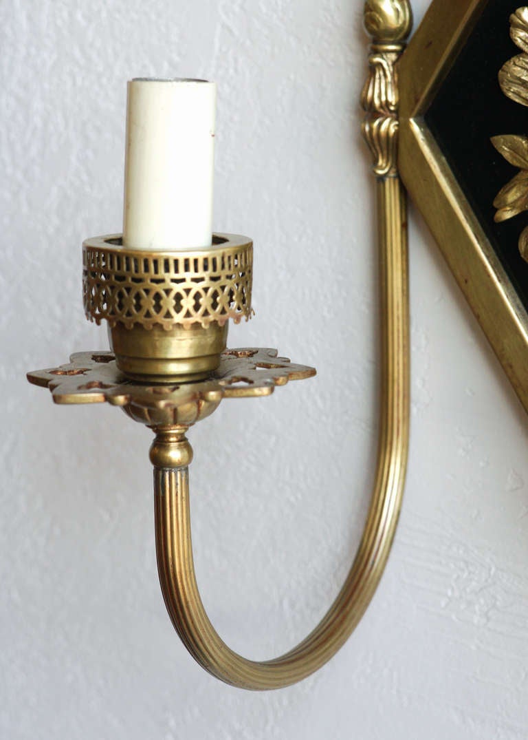 Early 20th Century Neoclassical Bronze Two-Arm Sconces 1