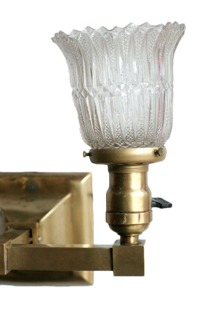 Antique High Style Brass Double Wall Sconce at 1stdibs