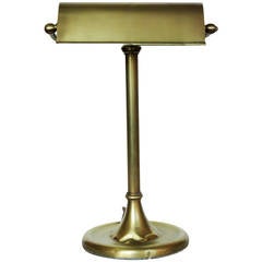 Traditional Solid Brass "Bankers" Desk Lamp, circa 1930