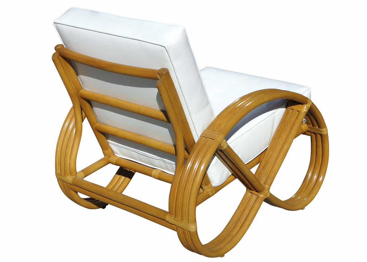 Round Pretzel Arm Rattan Lounge Chair In Excellent Condition In Van Nuys, CA
