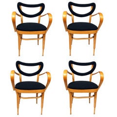 Set of Vintage 1950's Dining Chairs in the Manner of Thonet
