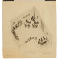 1955 Recreation Room Architectural Rendering by Rucker Fuller *Saturday Sale*