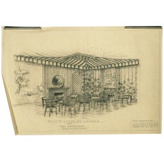 1955 "Private Lodge & Lounge" Architectural Rendering Prepared by Rucker Fuller