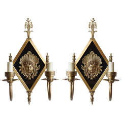 Early 20th Century Neoclassical Bronze Two-Arm Sconces