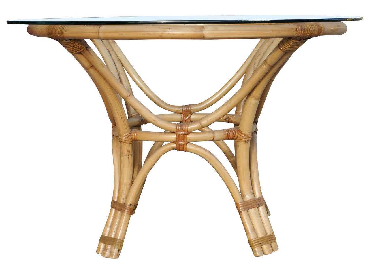 rattan table with glass top