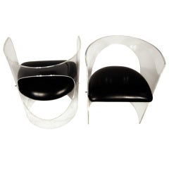 Charles Hollis Jones 1960s Lucite Chairs, Pair