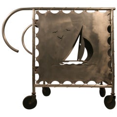 Mid-Century Modern Nautically Themed Bar Cart ** Saturday Sale** 8