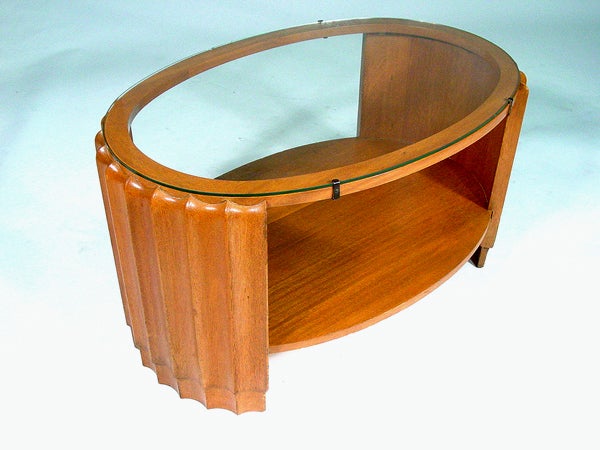 Art Deco Scalloped Coffee Table Attributed to Paul Frankl