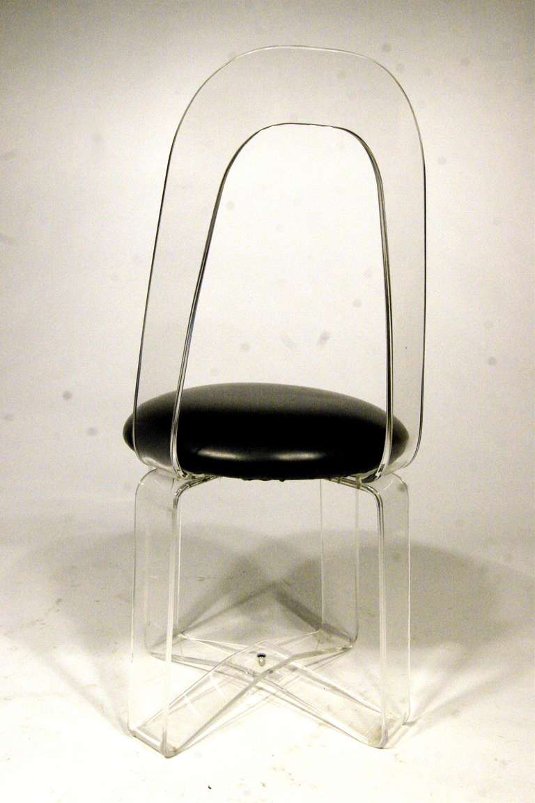 Jet-Age Acrylic Side Chair with Floating Seat   Saturday/ Sale