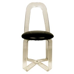 Jet-Age Acrylic Side Chair with Floating Seat   Saturday/ Sale