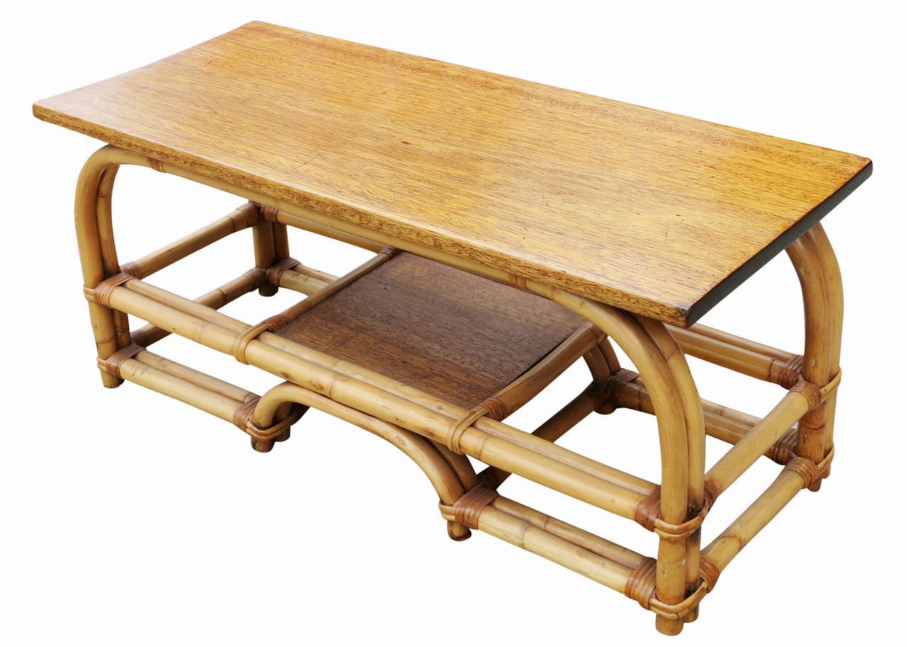 vintage rattan coffee table