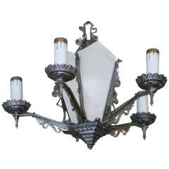 Art Deco Chandelier with Geometric Details 11